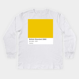 Canary Yellow British Standard 0001 Colour Swatch Kids Long Sleeve T-Shirt